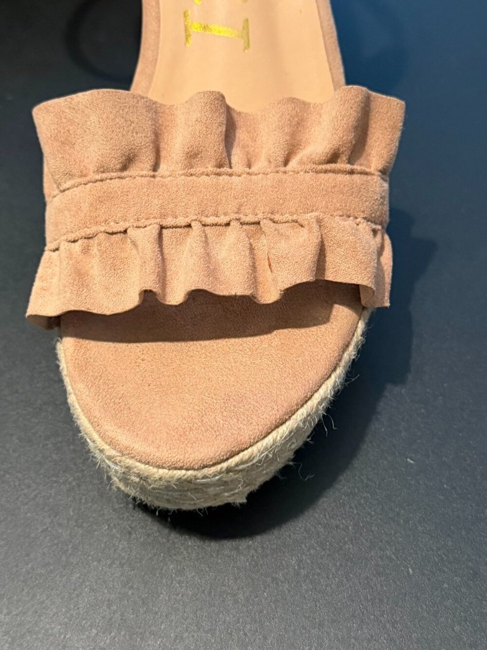 Jack Rogers Rozette Ruffle Wedge Suede 8 - Picture 8 of 8